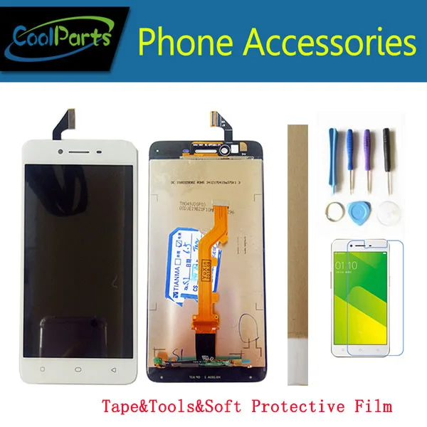 

1PC/Lot High Quality 5.0'' For Oppo A37 A 37 LCD Display Screen+Touch Screen Digitizer Assembly Black Whit Color With Kits