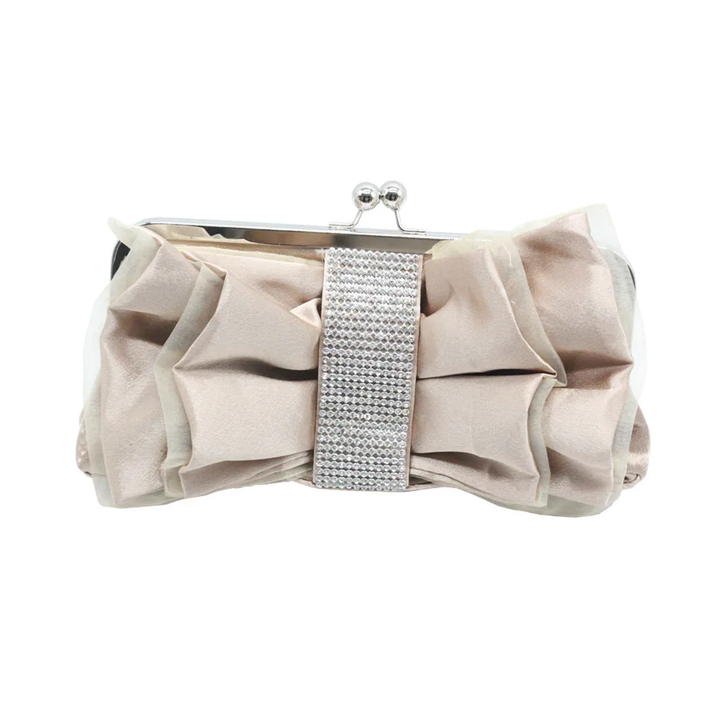

MOLAVE Handbags Fashion bags for Women2019 Bow Flower Shoulder handbag Bride Bridesmaid package Evening Bag party Silk pocket429