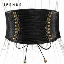 IFENDEI Female Waist Belt Women Dress Gum Luxury Leather Tassel Belts Bow Wide Elastic Belt Skirt Dress Accessories Riemen Women