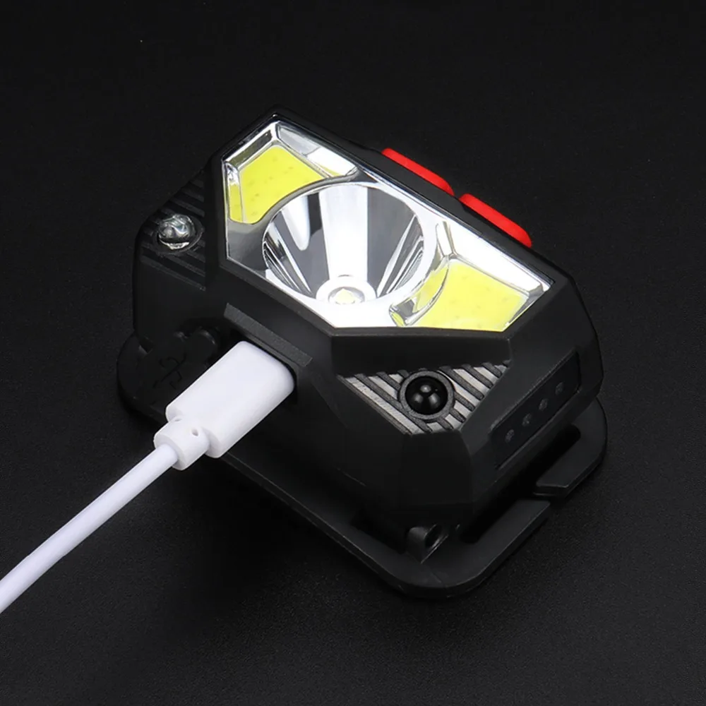 10000Lms светодиодный налобный фонарь перезаряжаемый Налобный фонарик Головной фонарь встроенный аккумулятор с USB Hands Free фара для проверки рыбалки