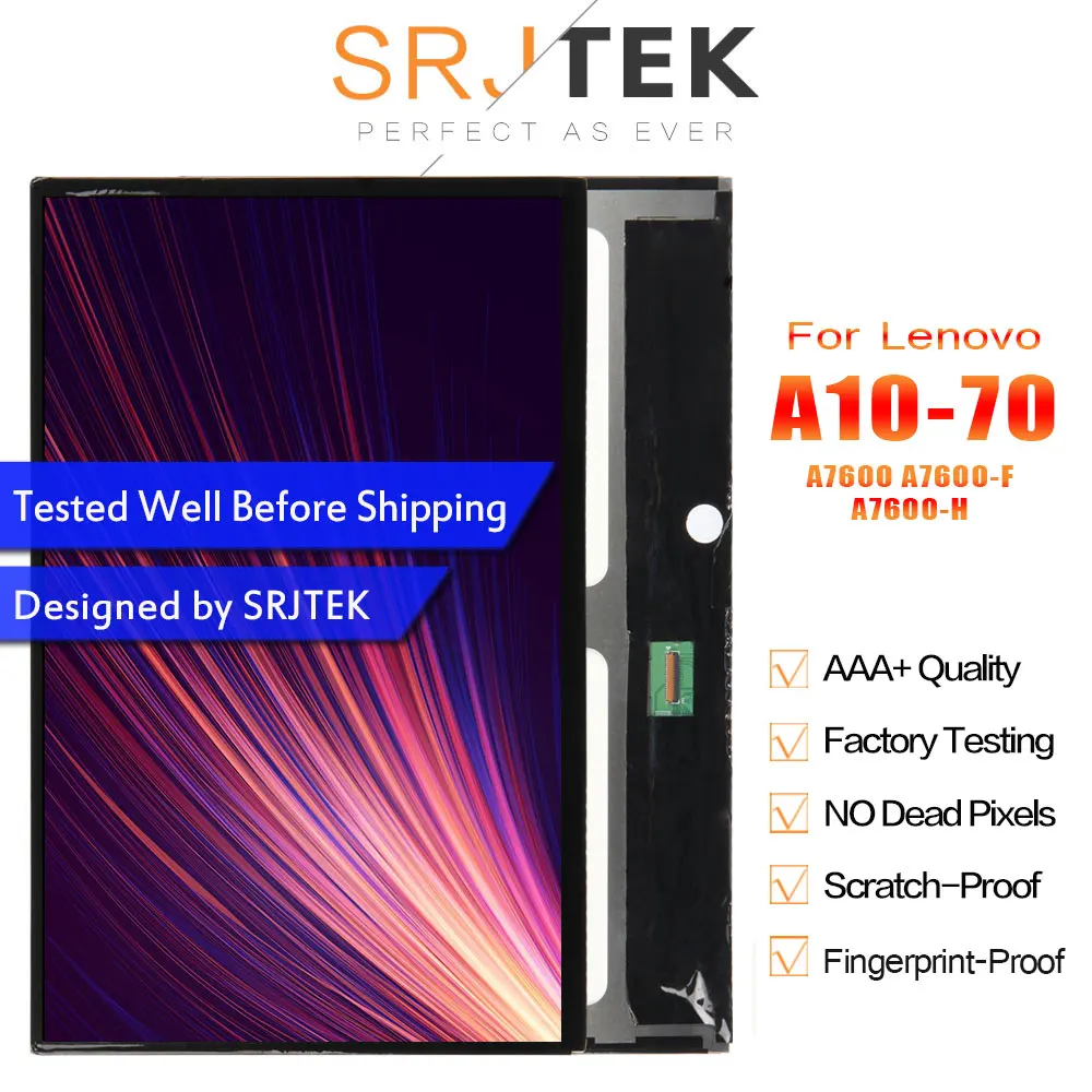 SRJTEK LCD для Lenovo Tab A10-70 A7600 A7600-F панель экрана монитора планшета ПК B0474 запасные части