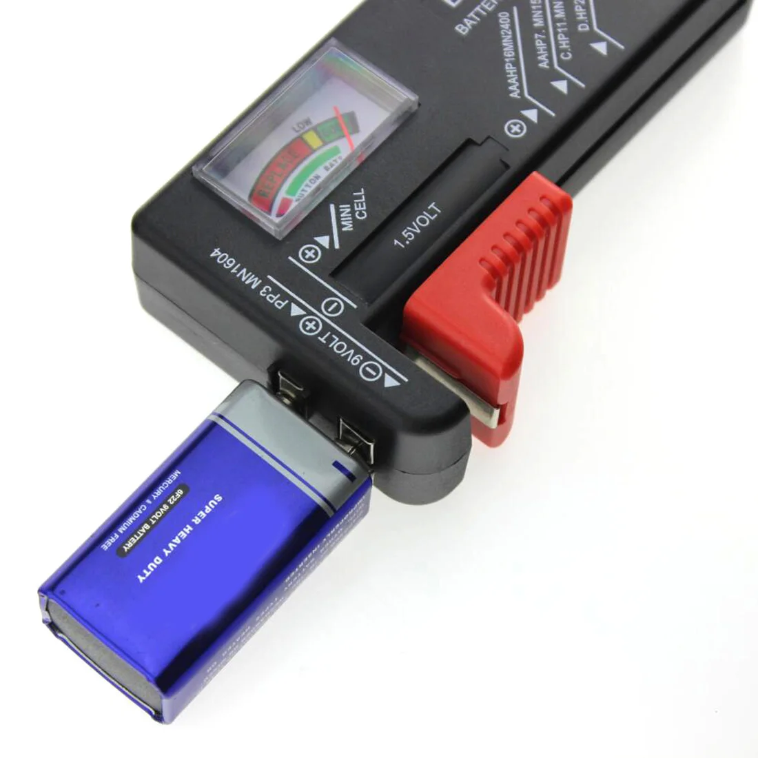 

Battery Tester Digital Battery Capacity Tester Check Power Level for 1.5V to 9V Batteries BT-168D