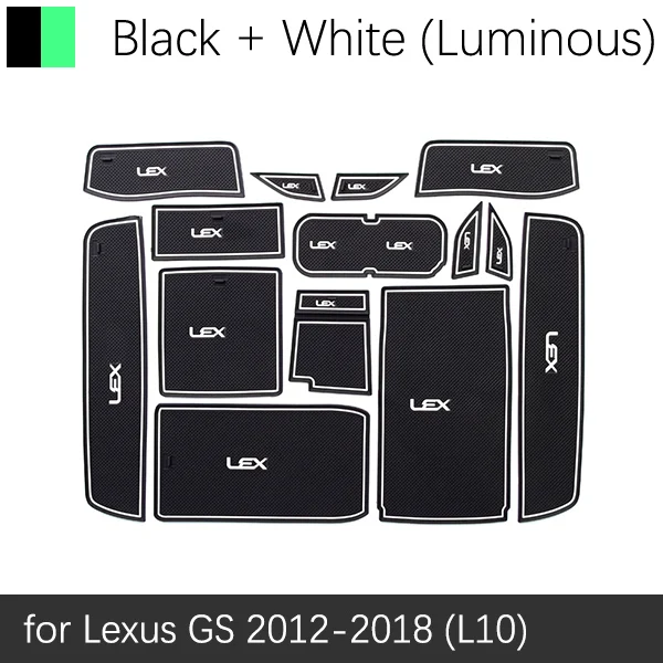 Противоскользящие резиновые ворота слот чашки коврик для Lexus RX NX GS IS ES CT200h RX350 RX450h IS250 ES350 ES300h GS350 аксессуары - Название цвета: White GS 12-18