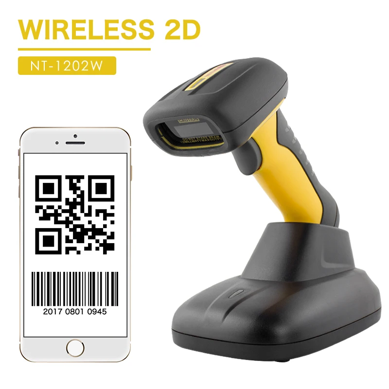 NETUM NT-1202W 2.4G اللاسلكية 2D الباركود ماسحة و NT-1203 بلوتوث QR قارئ شفرة التّعرّف IP67 للماء مع قاعدة شحن سهل