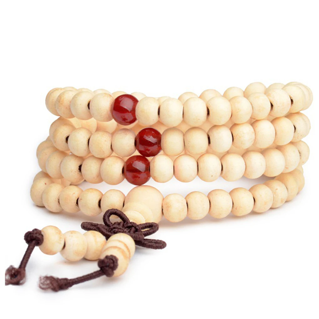

Men Women Unisex 108 Beads Praying Bracelet Wooden Beaded Bracelets Wristband Rosary Bangle Wristlet