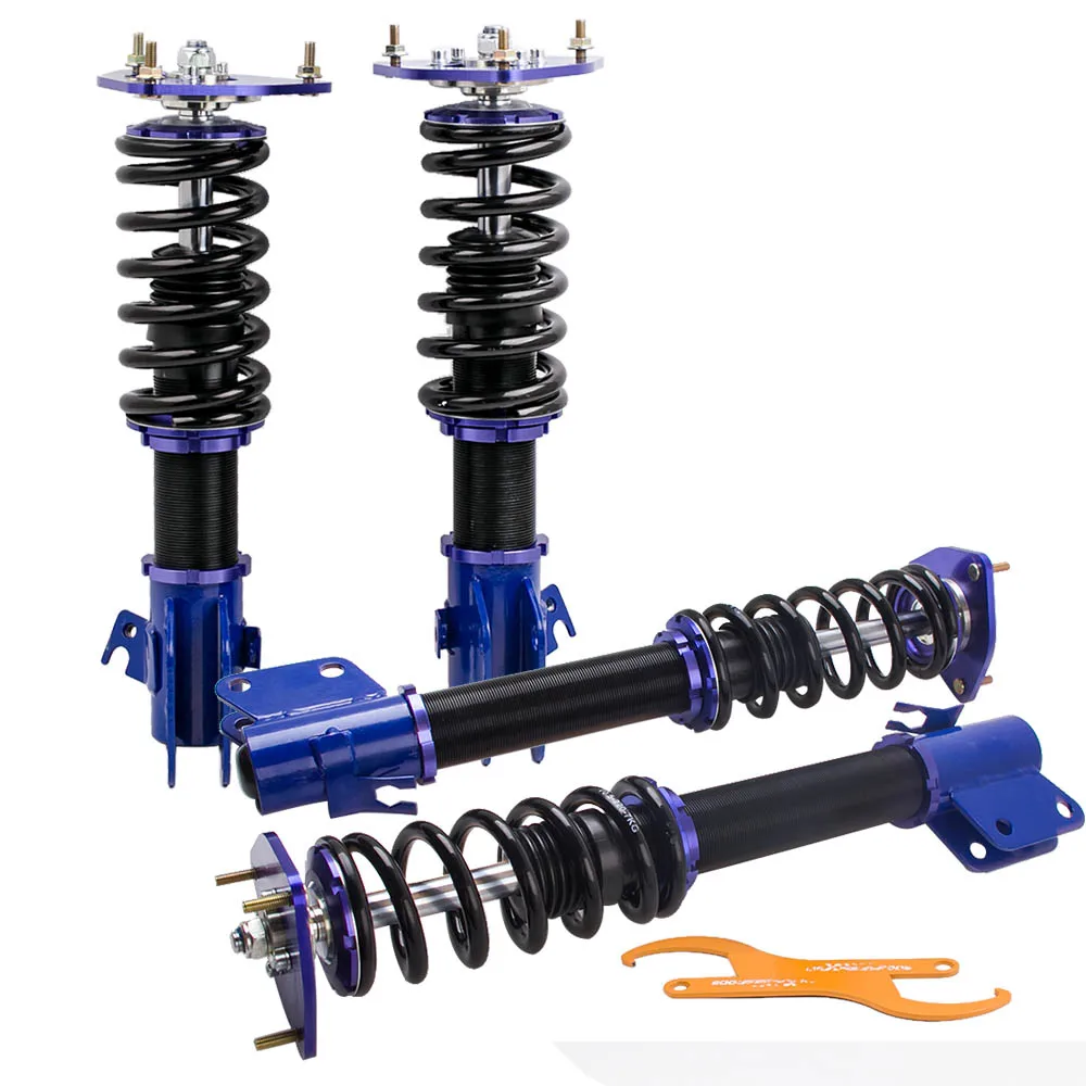 

Coilover Coilovers For Subaru Impreza WRX STI GDB GDA Bugeye Blobeye 2002-2007 Adj.Height+Camber Plate Suspension Top Mounts