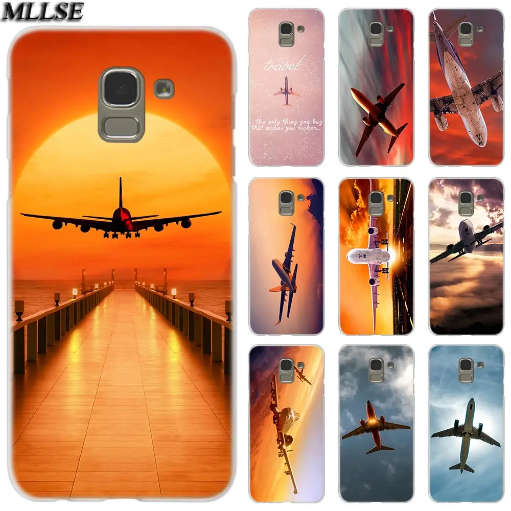 

MLLSE Clouds Sky Aircraft colorful air plane Case for Samsung Galaxy J2 J4 CORE J3 J5 J7 2016 2017 EU J8 J6 2018 J4 Plus J7Prime