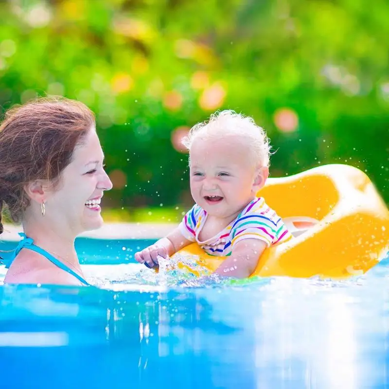 Детские надувной матрас для бассейна шеи кольцо с Subshade мать детей Плавание круг надувной безопасности круг для плавания плавающий сиденье