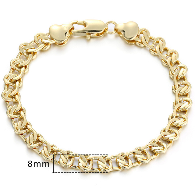 Gold Filled Bracelets For Women Men Twisted Curb Snail Rolo Wheat Box Link Chains Bracelet Wholesale 15 styles GBB2A