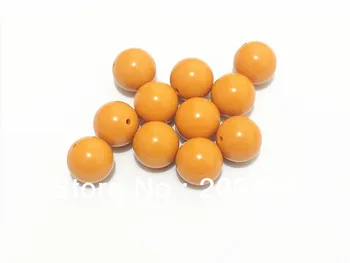 

Newest!! 20mm 105pcs/lot Mustard Yellow Chunky Gumball Bubblegum Acrylic Solid Beads For Necklace Making