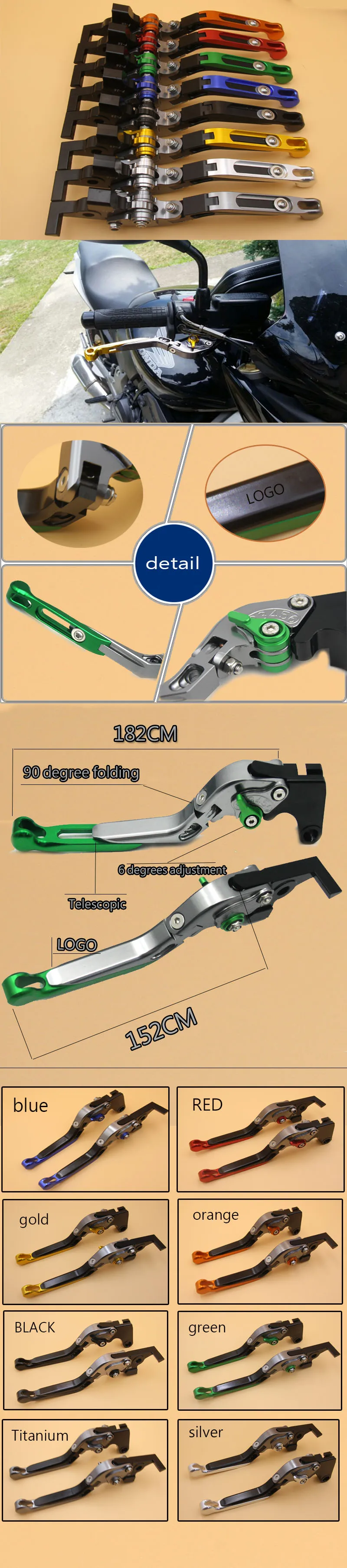 8 цветов CNC тормоза мотоцикла клатч рычаги для KAWASAKI ER6N ER-6N 2009 2010 2011 2012 2013- аксессуары