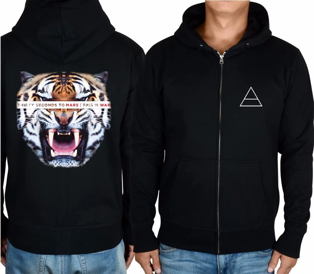 

9 designs Harajuku tiger Zipper hoodies 30 Seconds to Mars Punk Rock jacket 3D metal sweatshirt tracksuit Skull sudadera fleece