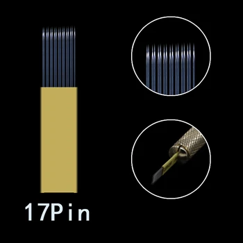 

500pcs Double Row 17pins Eyebrow Permanent Makeup needles eye line 3d Microblading make up tattoos flat microblade tattoo