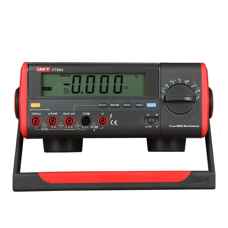 

UNI-T UT803 Bench Top Digital Multimeter 1000V 10A With RS232C USB Interface Volt Amp Ohm Capacitance Temp Tester