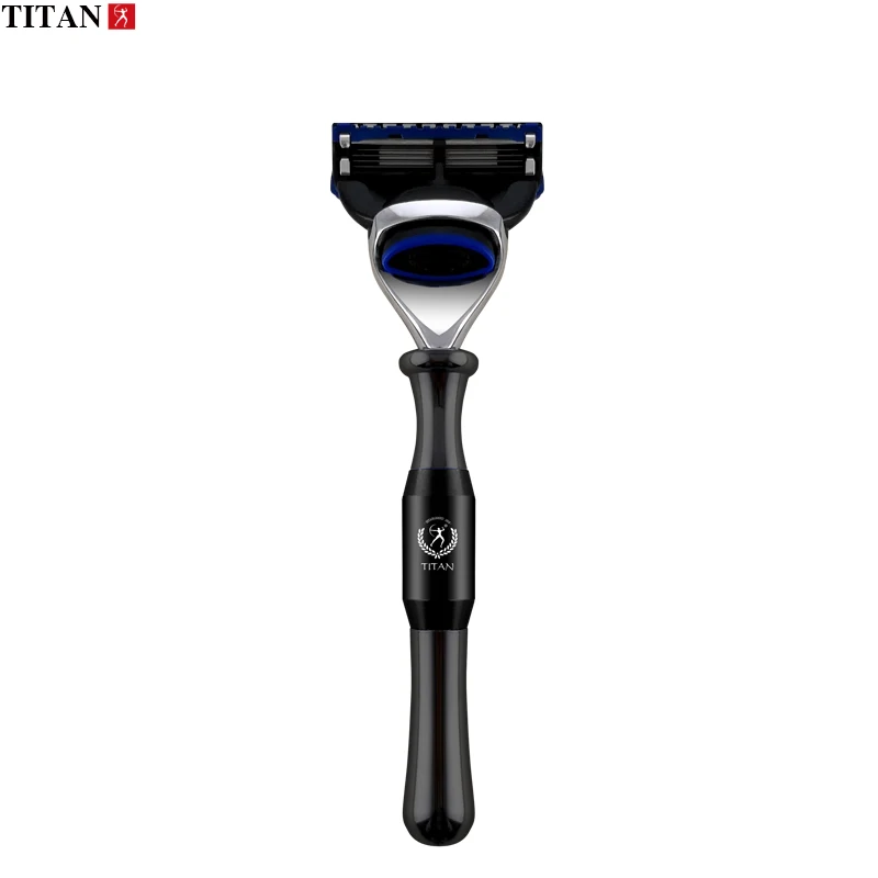 Титановая бритва с 5 лезвиями для бритья, мужские товары для бритья - Цвет: All Black