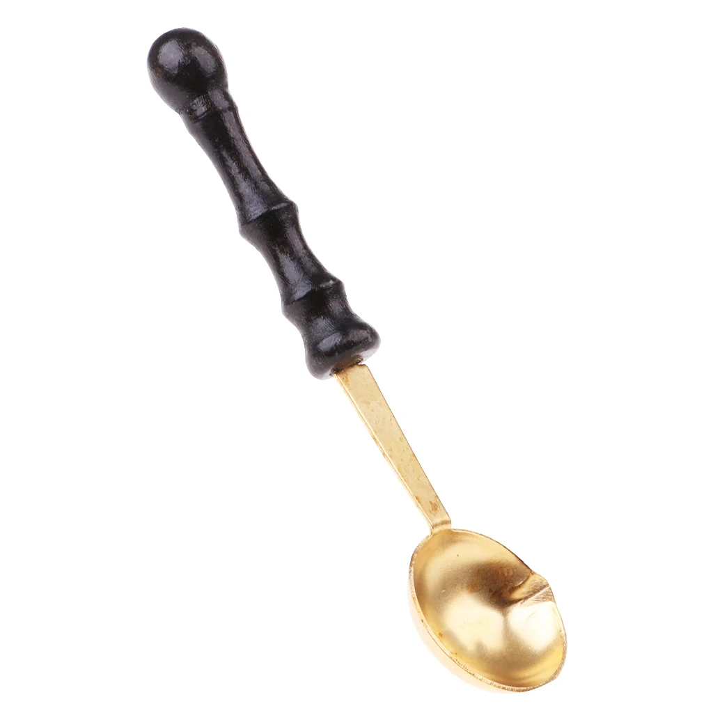 Stamp Sealing Wax Spoon Retro Wood Handle Wax Heating Accessories Tool Spoon Sealing Wax Spoon
