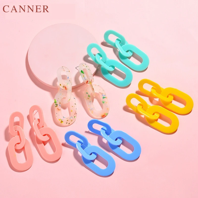 Fashion Chunky Chain Acrylic Drop Earrings for Women Bohemian Resin Drop Earrings 2019 Fashion Jewelry Gifts pendientes mujer C4