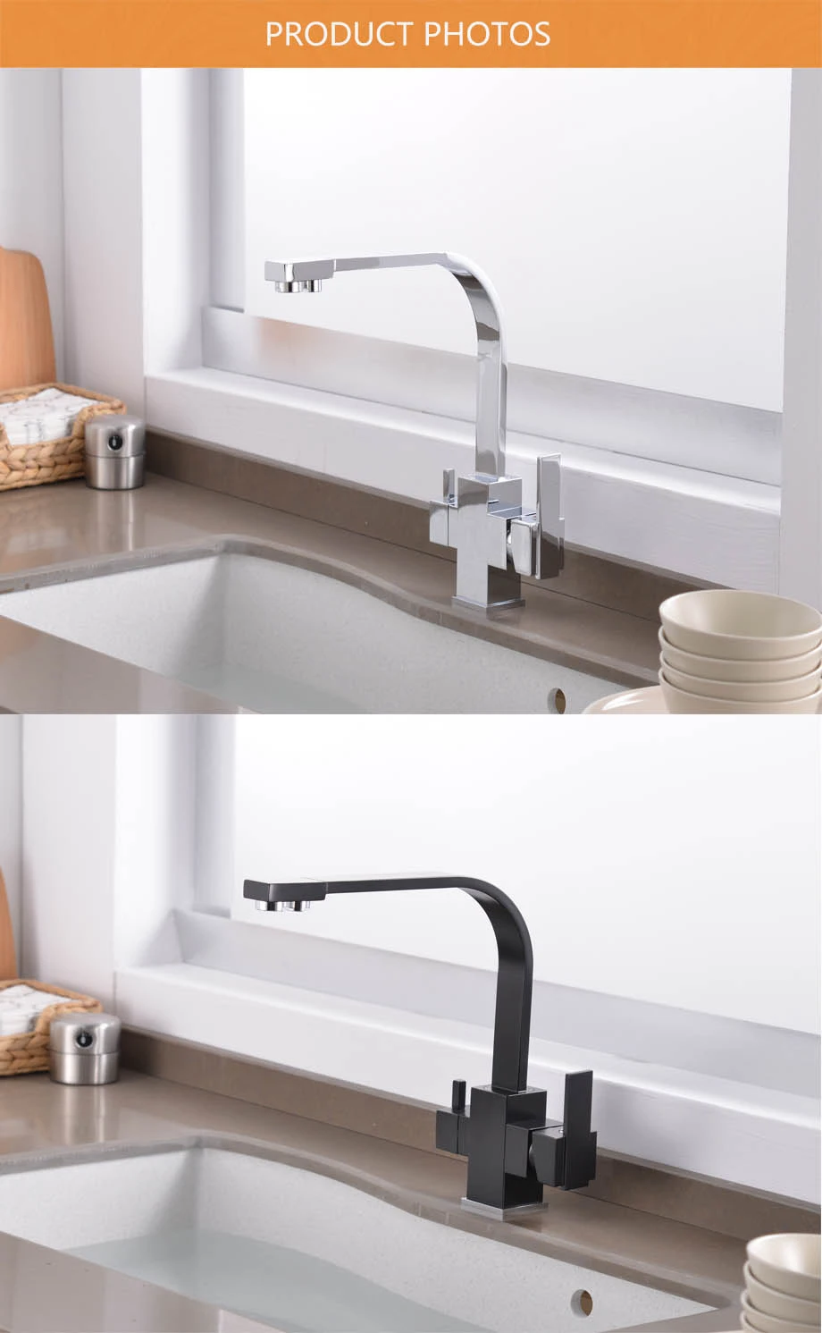 Kitchen Brass Faucet Drinking Water Single Hole Mixer Water Tap