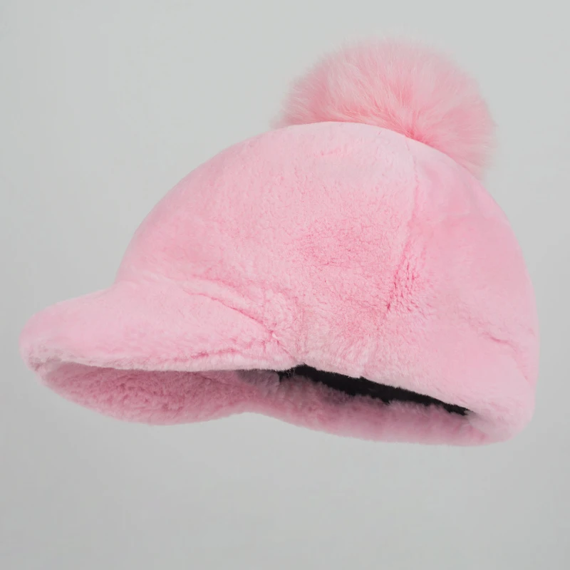 Pudi HF7064 модная Новая женская зимняя меховая шапка и милый маленький шарик шапки и милая Мода - Цвет: pink
