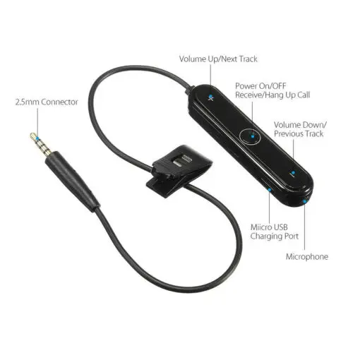 Беспроводной Bluetooth адаптер Встроенный микрофон Регулятор громкости с микро USB кабелем для Bose QC2 QC15 OE2 AE2 QC25 наушники 3D10