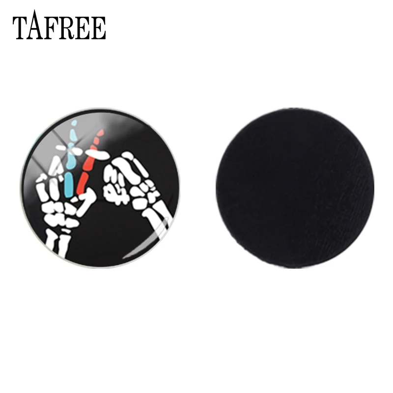

TAFREE Trendy Twenty One Pilots Glass Beads Magnetic Refrigerator Sticker Charms Rock Band Logo Fridge Magnet Jewelry Findings