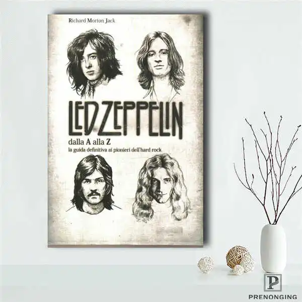 Холст постер из шелковой ткани Led Zeppelin номер плакат/домашний декоративный плакат@ 190418_02 - Цвет: Светло-зеленый