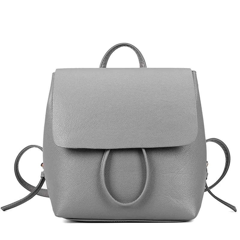 

2016 New Fashion Small Backpack Korean Style Girls Drawstring Daypack PU Leather Women Black Grey Stylish Simple Back Bag