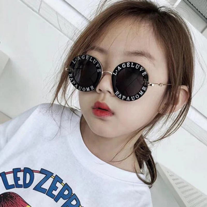 

2019 New Retro Round Children Sunglasses Letters Bee Baby Kids Sunglasses for Boys Girls Brand Glasses Gafas Oculos Feminino