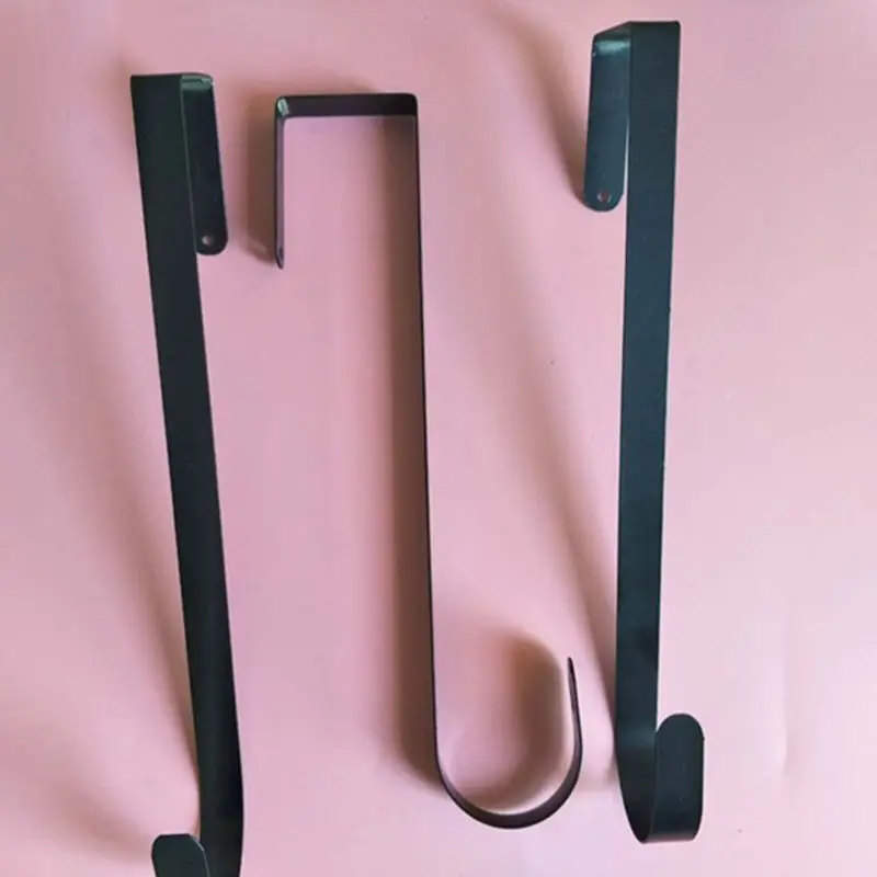 

Door Iron Hook Hangers Removable Storage Rack Organizer For Christmas Wreath Coat Bag Hat Robe