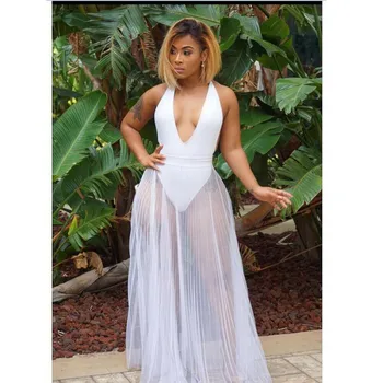 

hirigin New Womens Summer Cover Up Sheer Long Skirts Female Beach Style Solid A-Line Skirt Ladies Casual Fashion Empire