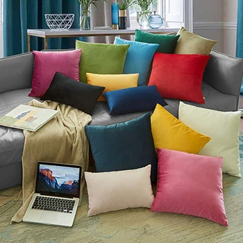 

Solid Velvet Decorative Cushion Cover Simple style Throw Pillow Case 45x45cm Pillowcase Home Decor For Sofa Seat Pillows Cover