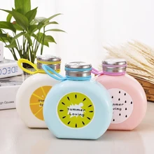 300 мл креативный пластиковый портативный студенческий чайник для воды, Спорт на открытом воздухе, сок, плоский блокнот, бумажная бутылка на веревочке, монолайер