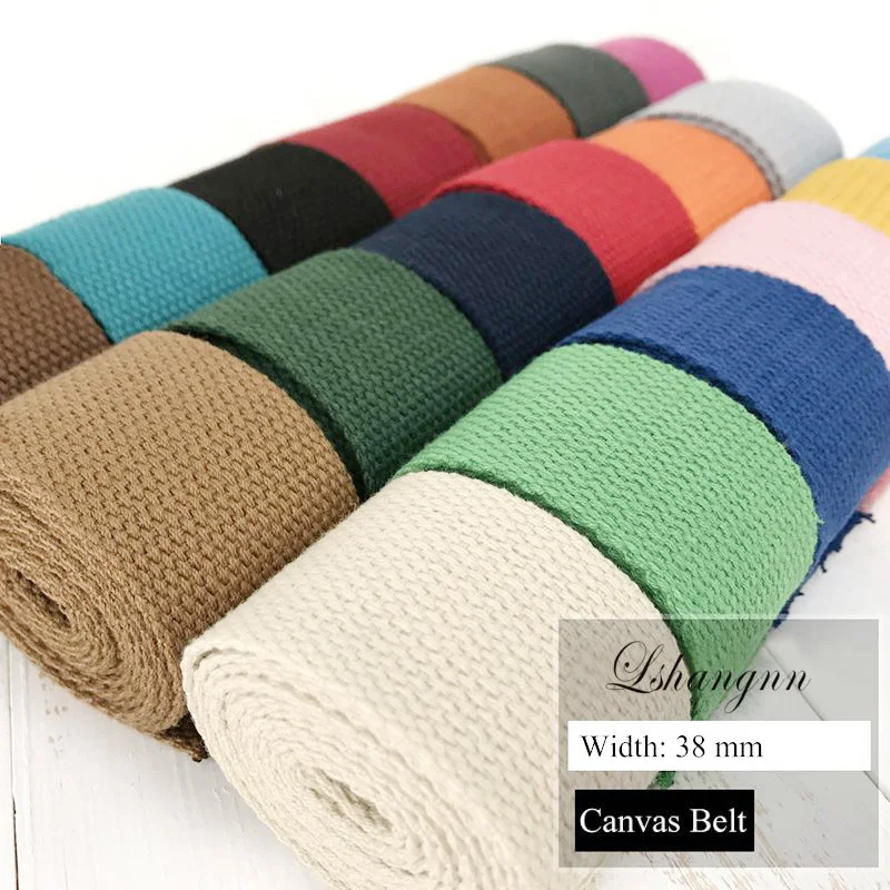 New 10 Meters 38mm Polyester/Cotton Ribbon Canvas bing /Strap Tape