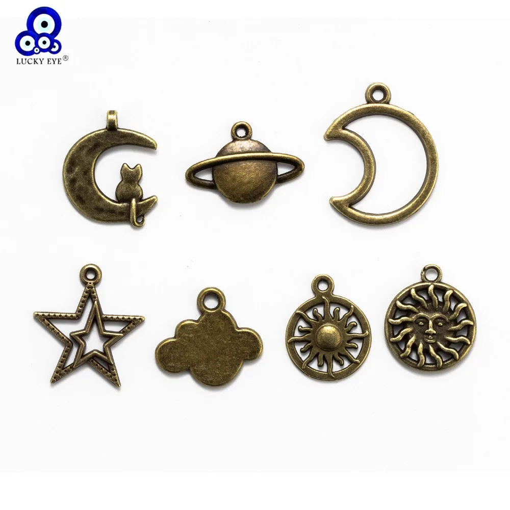 Подвеска под бронзу Lucky Eye Sun Star Moon винтажная металлическая подвеска аксессуары