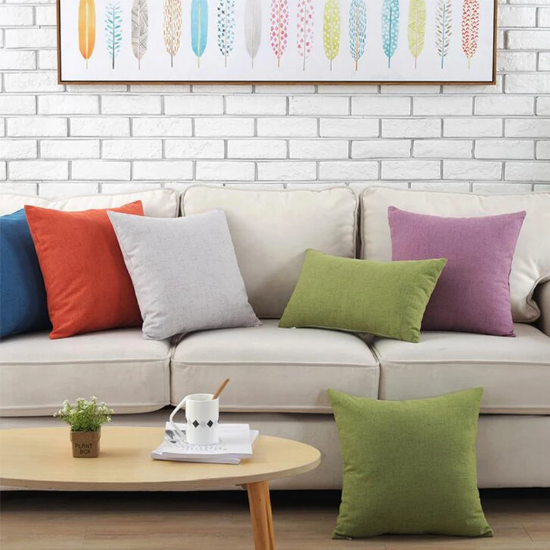 Buy Simple Green 43x43cm Cushion Covers Solid Color