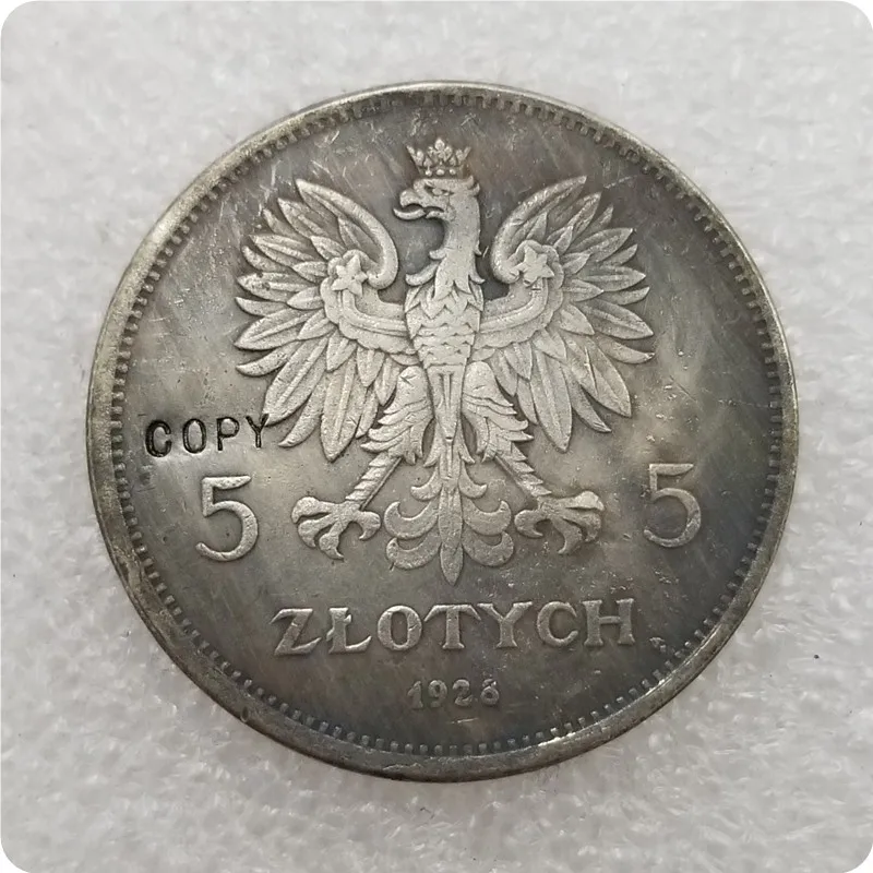 Памятные монеты копия драгоценных монет 1928-poland-5-zloэтих | Дом и сад