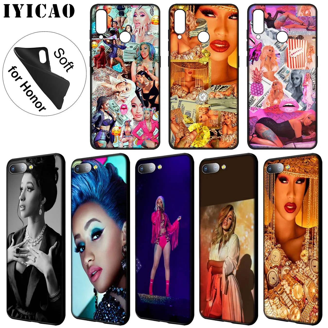 IYICAO Cardi B CardiB Мягкий силиконовый чехол для телефона Huawei Y9 Y7 Y6 Prime 2019 Honor 20 8C 8X 8 9 9X 10 Lite