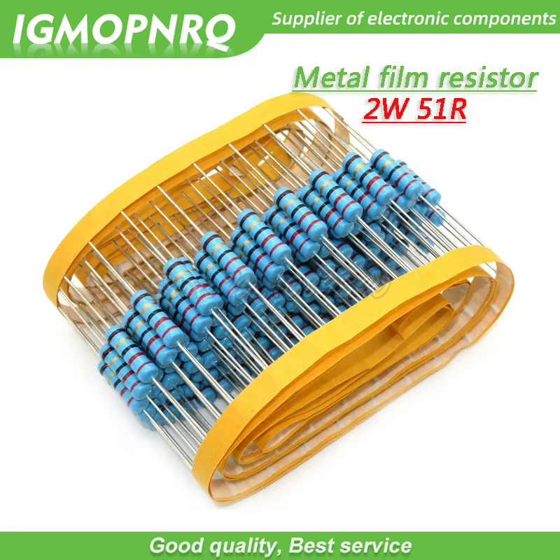 

20pcs 51 ohm 51R 2W Metal film resistor 2W resistance IGMOPNRQ