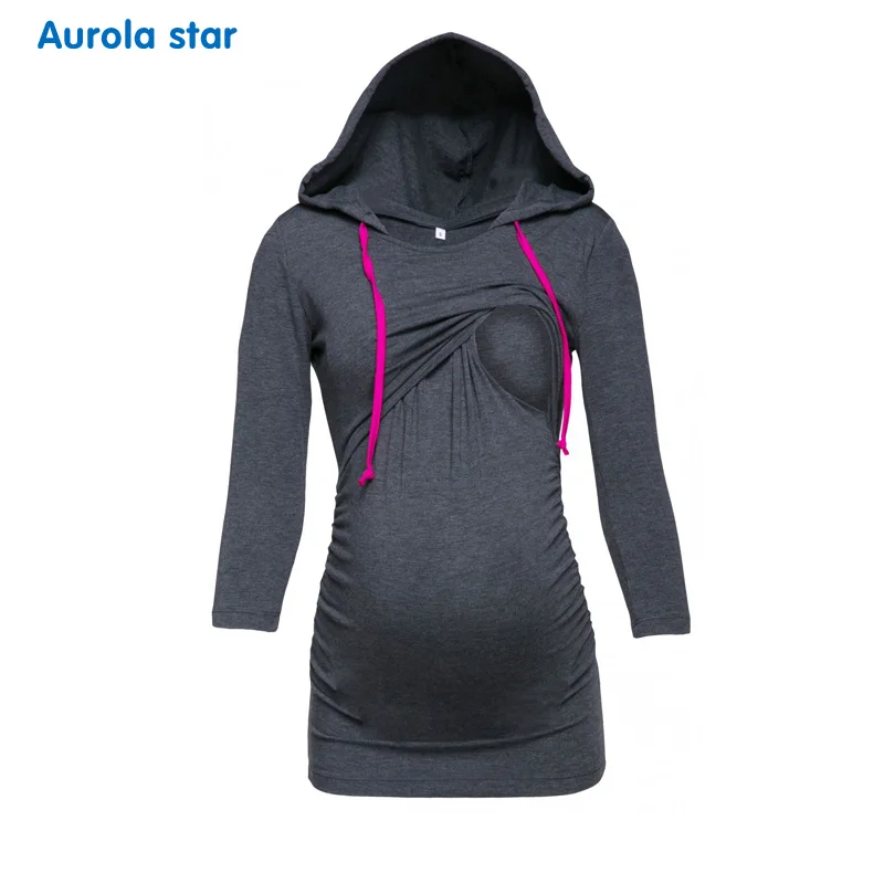 maternity nursing hoodies AS1791 dark grey 002