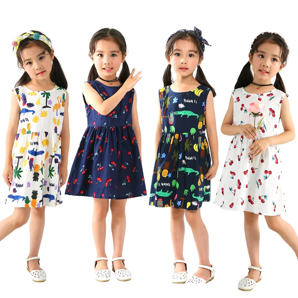 1 6Years Kids Dress Summer Girl Dress Toddler Children Girls Dress Baby ...