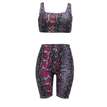 

New Women Leopard Print Overalls Summer 2 Pieces Sexy Suits Short Ladies Fit Sexy Slim Sets