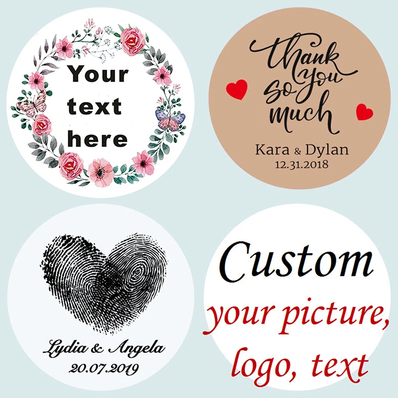 

100pcs/lot Custom Personalized Wedding Sticker Candy Favors Gift Boxes Labels Birthday Logo Photo Invitations Custom Sticker