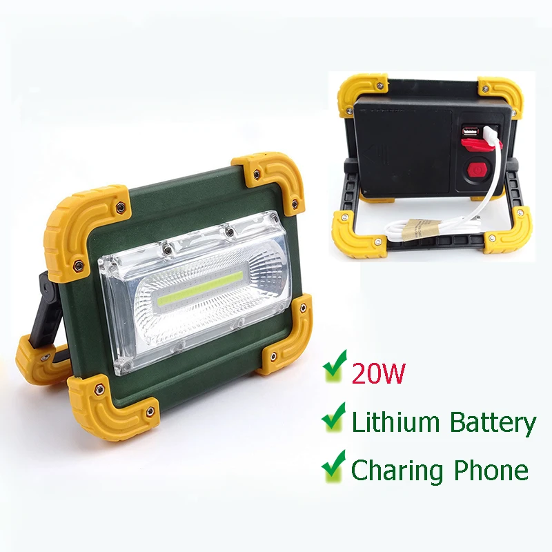 LED Rechargable Portable Flood Light Charging Phone Camping Travel
