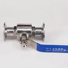 " 25 мм 304 Нержавеющая сталь санитарный шаровой клапан тройной зажим наконечник тип для домашнего пивоварения дневник продукт