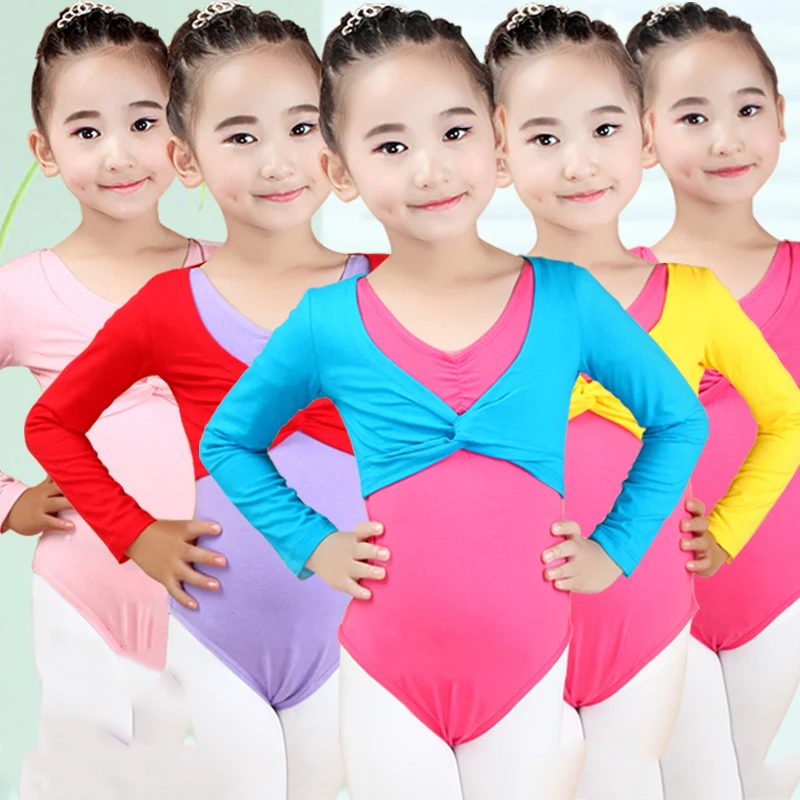 2018 Girl Ballet Gymnastic Leotard Jacket Long Sleeved Dance Sweater