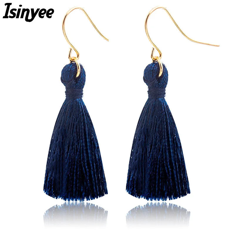 Fashion Bohemian Silk Tassel Dangle Earrings For Women Girls Bohe 2018 Gold Brincos Tassle Hanging Ear Jewelry Accessories | Украшения и