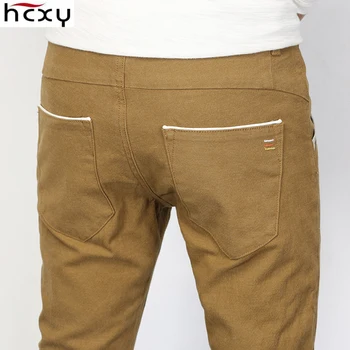 

HCXY 2019 Spring Autumn Men's Casual Pants for Men Commercial Casual Pencil Pants Cotton Stretch fabric Slim fit Solid color 38