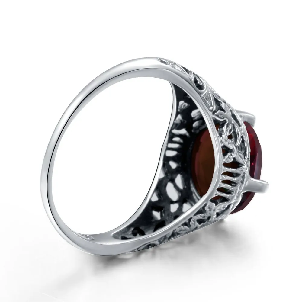  Szjinao Rings for Women Handmade Garnet Jewelry Wedding Invitations Silver 925 Jewelry Accessories  - 32798960044