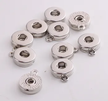 

factory wholesale 50pcs Fashion DIY Jewelry 12mm Snap Button Pendant Charms Silver Plated Metal Diy 18mm snap button findings