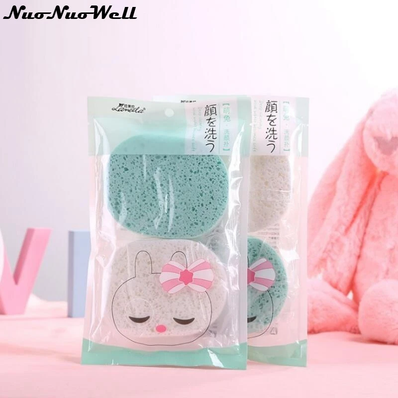 

50sets Face Cleanse Washing Sponge Exfoliator Cleansing Sponge Beauty Tools Natural Wood Fiber Facial Puff Foundation Care Pro